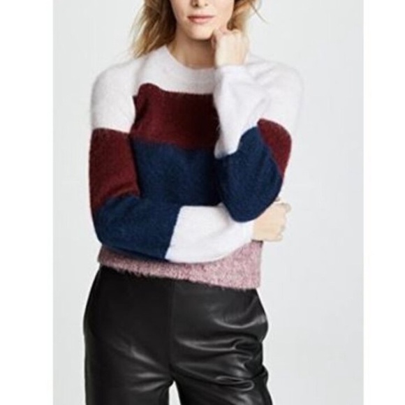Club Monaco Rinty Color Block Mohair Blend Sweater - Picture 1 of 12